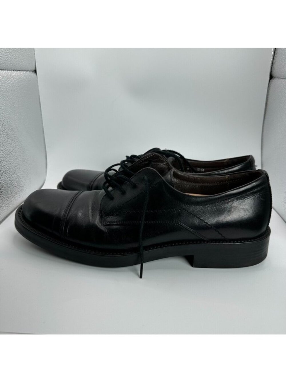 Samuel Hubbard Shoes Mens 9 M Black Cap Toe Oxford Leather Lace Up Made Italy - Picture 5 of 14